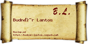 Budnár Lantos névjegykártya